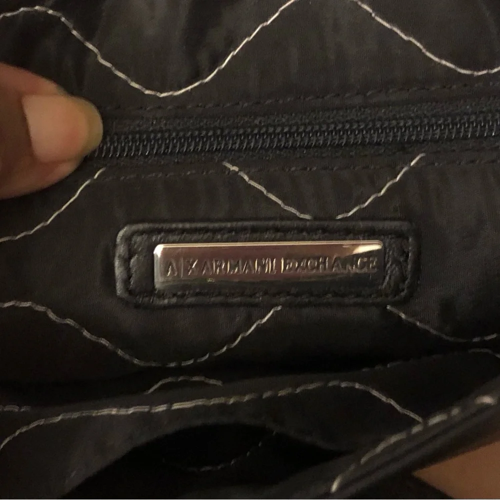 Armani Exchange Women’s Leather Wristlet Cosmetic Makeup Mirror Bag